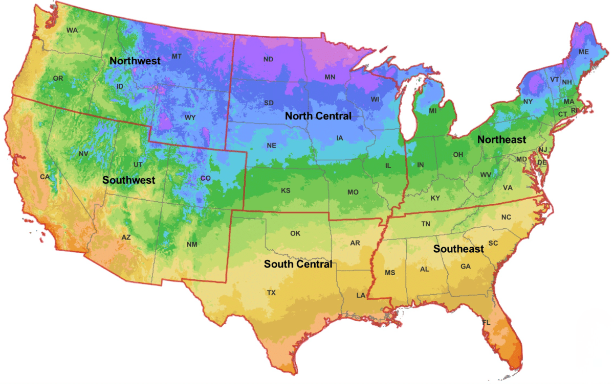 USDA Hardiness Zone Map